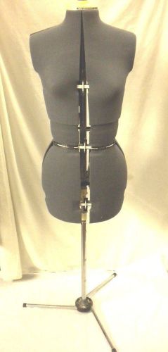 Adjustable Mannequin Dress Form Sewing Dressmaker Stand Gray VGC
