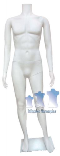 Male Mannequin, White Plastic w/Base