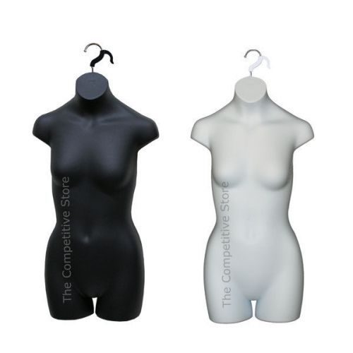 2 teen girl dress mannequin hanging forms black &amp; white - for girl sizes 10-12 for sale