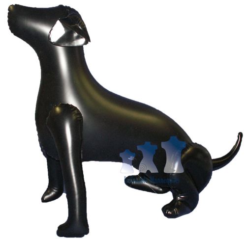 Inflatable Mannequin, Large Dog Sitting, Black