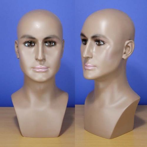 Brand New 16&#034; Brown-Black Male Head Mannequin 202B