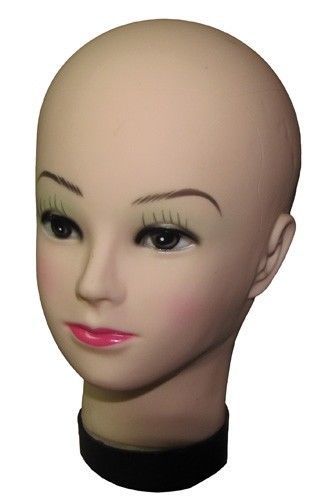 10.5&#034; FEMALE MANNEQUIN RUBBER DISPLAY MODEL FACE HEAD wig hat stand base G115f