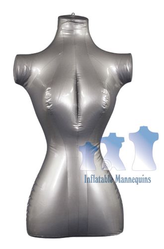 Inflatable Mannequin FEMALE TORSO Standard Size SILVER