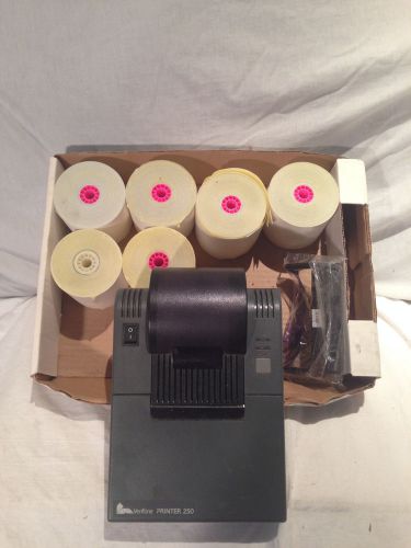 Verifone Tranz 380 and 250 Printer w/ 6 rolls of paper and ink cartridge.