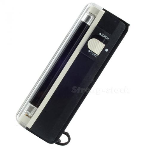 Black Mini 2in1 Handheld Torch Portable UV Light Money Detector Lamp Pen STGG