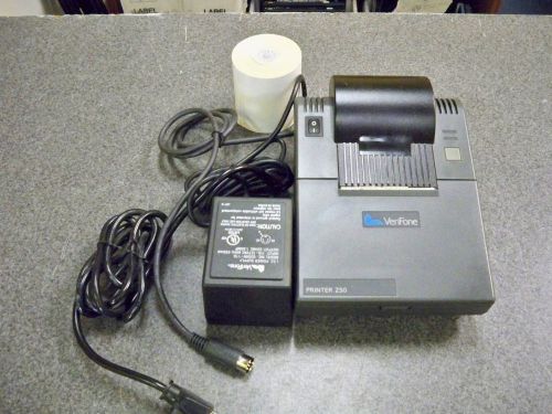 VeriFone 250 POS Credit Card  Receipt Printer with Power supply and paper 4s