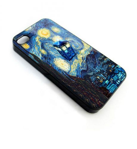 Doctor Who starry night Tardis on iPhone 4/4s/5/5s/5c/6 Case Cover tg81