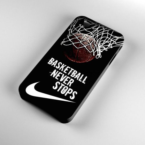 Basket Ball Never Stop Logo on 3D iPhone 4/4s/5/5s/5C/6 Case Cover Kj7