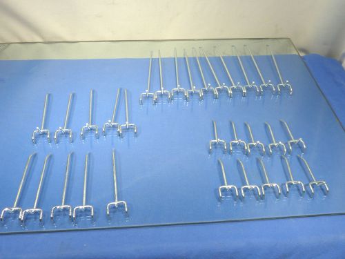 2&#034;,4&#034;,6&#034;,lot of 10 each,pegboard hooks,chrome,fits 1/8&#034; &amp; 1/4&#034; peg board,(new) for sale