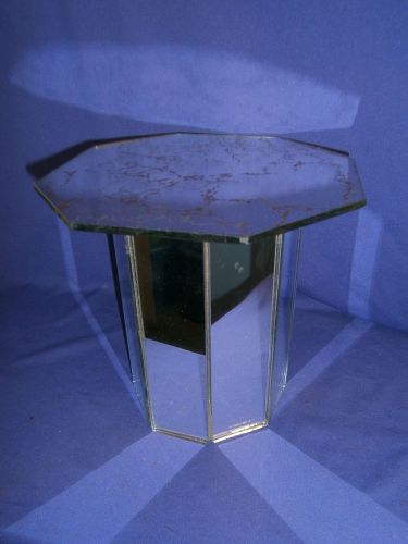 Vintage Mirrored Glass Display Stand/Shelf  8 1/4  in Tall 8 1/2  in Across