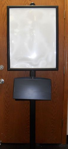 Double-sided Display Stand w/ Snap-Open Poster Frames and Literature Holders