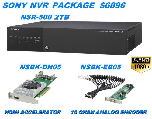 Sony nsr-500 hd nvr 2tb/16 ip license+16 chan analog encoder+hdmi accelerator for sale