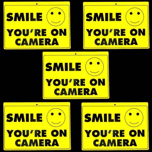 LOT SMILE YOUR ON CCTV SECURITY SPY CAMERAS IN USE WARNING YARD FENCE POST SIGNS