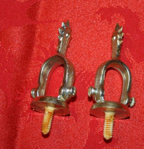 Vintage lot of 2 trophy toppers plastic spurs golden colored cowboy rodeo