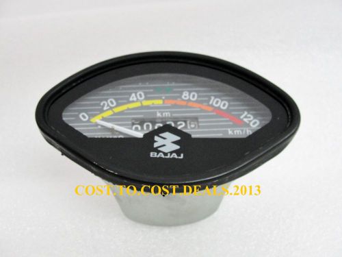 VESPA BAJAJ SPEEDOMETER ODOMETER BLACK 0-120 KMPH with METER CABLE