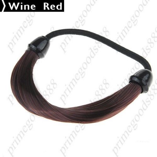 Simulation Pigtail Hair Wig Cannabis Ring Rope Headband Free Shipping Wine Red