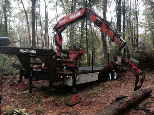 25&#039; gooseneck logging trailer with log grapple for sale