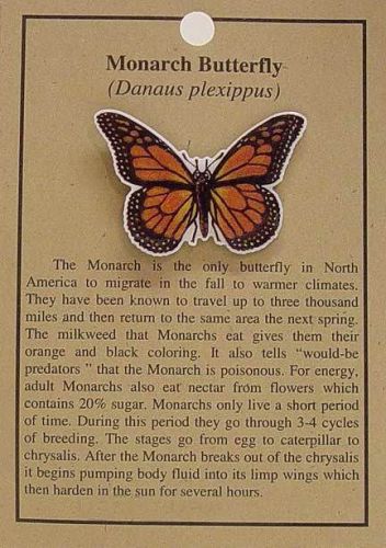 HAT PIN LAPEL PINS MONARCH BUTTERFLY  FREE SHIPPING