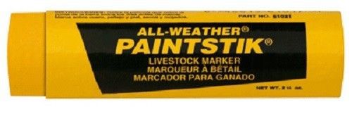 Laco Markal Paintstik, 6 Pack, Yellow, All Weather, Livestock Marker.
