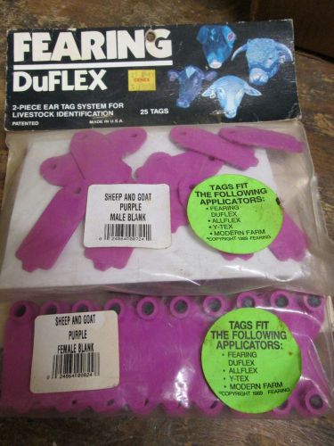 FEARING DuFLEX  Sheep &amp; Goat MALE Purple blank ear tags