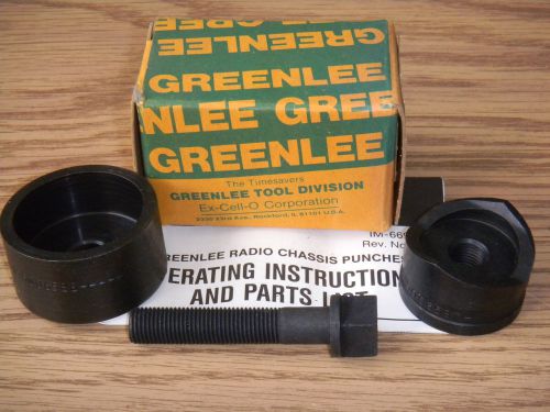 GREENLEE Model 730 1 5/16&#034; Round Radio Chassis Knockout Punch #500 3912.1 -3PC