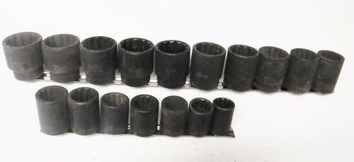 Grey pneumatic 17pc  1/2&#034;dr  metric shallow socket set for sale