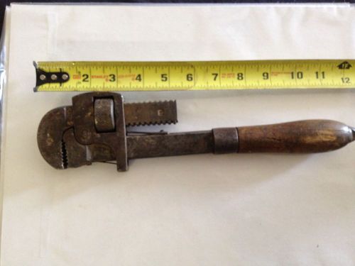 Antique Walworth Stillson Monkey/Pipe Wood-wooden Handle Adjustable 14&#034; Wrench