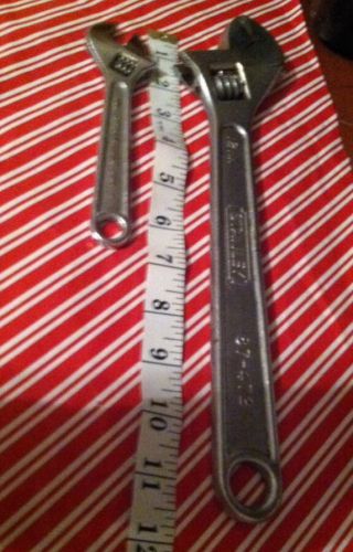 Lot of 2 crescrent wrenches . one 12&#039; heavy duty stanley n 6&#039; benchtop for sale