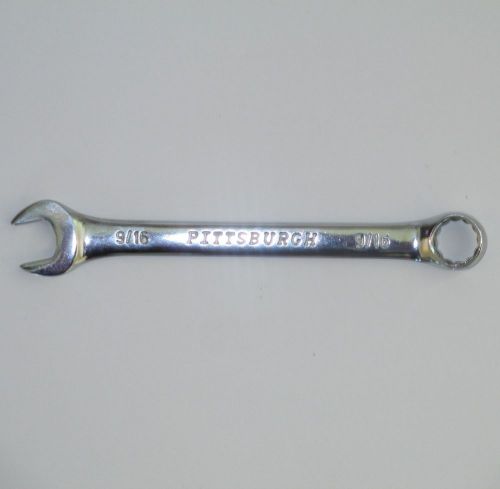 Fully polished 9/16&#034; combination box / open wrench; chrome plated vanadium steel for sale