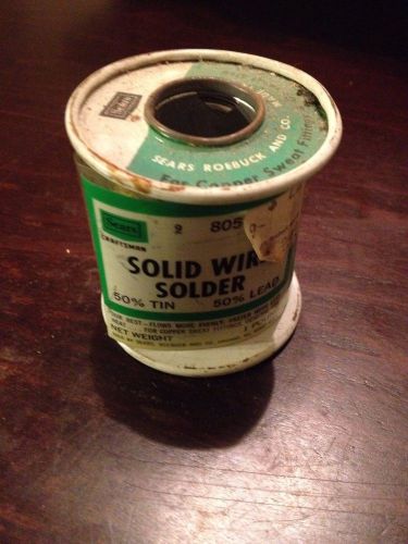 Vintage Sears Craftsman Solder Solid Wire 50% Tin 50% Lead For General Use