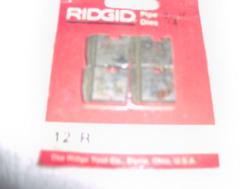 RIDGID PIPE DIE SET 3/4&#034; for 12-R,oo-R,111-R,0-R,11-R,30-A, &amp; 31-A