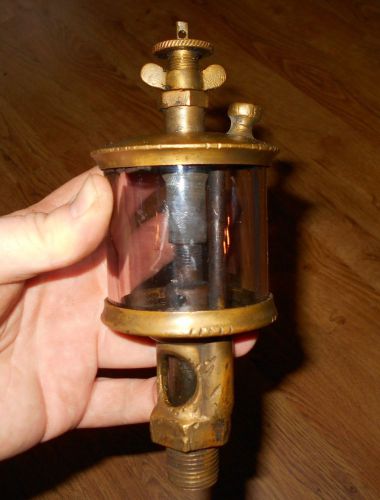 Very early michigan lubricator oiler heavy cast brass hit &amp; miss engine l@@k!!!! for sale