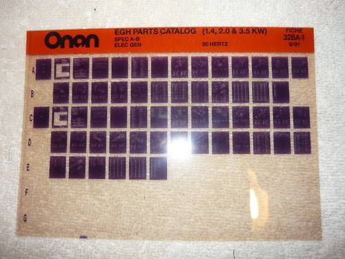 Onan EGH Spec A-B Electr Genset Parts Manual Microfiche