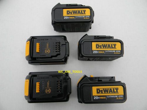 5 New Dewalt GENUINE 20V DCB200 3.0 AH Batteries For Drill, Saw, 20 Volt Lit-ion