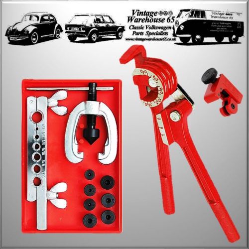 Brake / fuel pipe repair tool set metric flaring kit mini bender &amp; tube cutter for sale