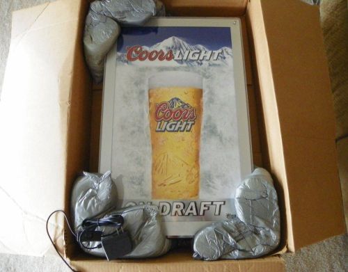 Nib large animated coors light on draft led sign 28x18x1 for sale