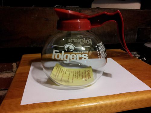 Folgers Coffee Decanter Pot Carafe Red Folgers Logo Commercial Restaurant