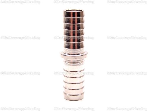 FOOD GRADE STAINLESS STEEL 3/8&#034; x 3/8&#034; BARB HOSE ADAPTER COUPLER SPLICER - NEW -