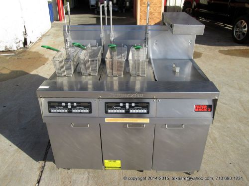 Frymaster gas deep fryer 2 bays filtration system,  digital control, autolift for sale