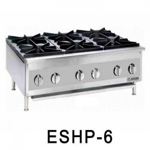 Saturn commercial gas hot plate, 6 burners, nat gas, medium duty (eshp-6) for sale