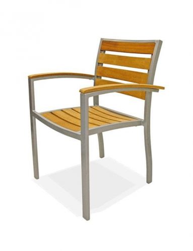 New florida seating commercial restaurant outdoor aluminum teak dining chair for sale