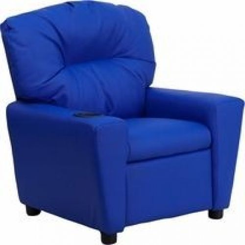 Flash Furniture BT-7950-KID-BLUE-GG Contemporary Blue Vinyl Kids Recliner with C