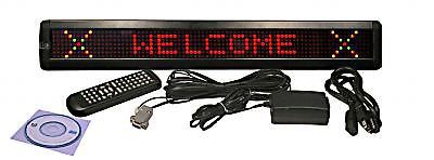 4&#034;x26&#034; THREE COLOR LED PROGRAMMABLE SIGN SCROLLING MESSAGE DISPLAY FREE SHIPPING