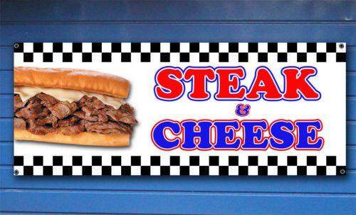 STEAK AND CHEESE All Weather Full Color Banner - Sign Stand Concession Fair &amp;