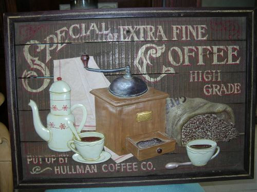 Hullman coffee co. sign wood/composite 3d nib for sale