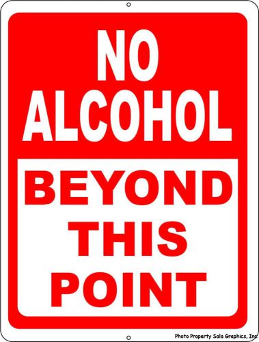 No Alcohol Beyond this Point Sign. 12x18 Inform Patrons where Drinks are Allowed