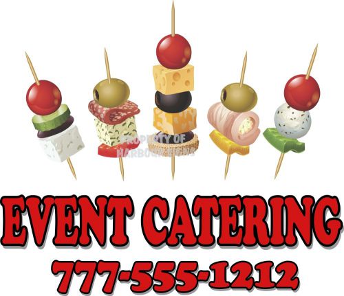 Event Catering Custom w/ your phone number Restaurant Concession Food Decal 14&#034;