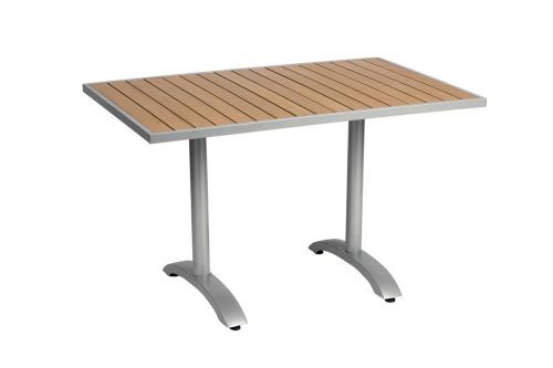 New longport 32&#034;x48&#034; synthetic teak table top &amp; base set - 2 sizes &amp; 2 finishes for sale