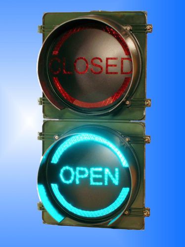 Vintage traffic signal / traffic light modified into open sign, standard size for sale