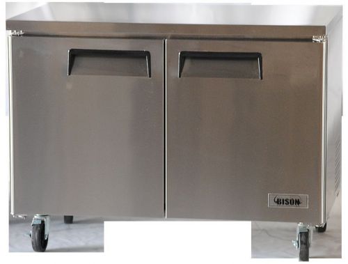 New bison 2 door stainless 48&#034;undercounter refigerator bur-48, free shipping !!! for sale